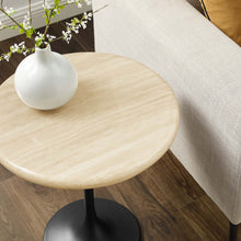 Load image into Gallery viewer, Lippa 20&quot; Round Faux Travertine Side Table by Modway

