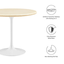 Load image into Gallery viewer, Lippa 36Ó Round Artificial Travertine  Dining Table
