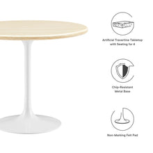 Load image into Gallery viewer, Lippa 36&quot; Round Faux Travertine Dining Table by Modway
