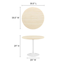 Load image into Gallery viewer, Lippa 36&quot; Round Faux Travertine Dining Table by Modway
