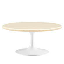 Load image into Gallery viewer, Lippa 36Ó Round Faux Travertine Coffee Table by Modway
