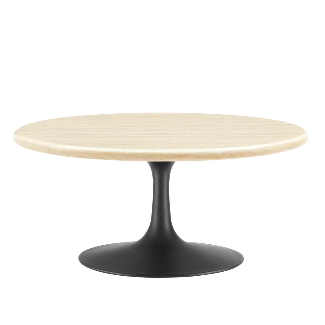 Lippa 36Ó Round Artificial Travertine  Coffee Table