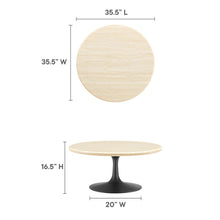 Load image into Gallery viewer, Lippa 36Ó Round Faux Travertine Coffee Table by Modway
