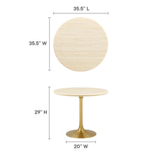 Load image into Gallery viewer, Lippa 36Ó Round Artificial Travertine  Dining Table
