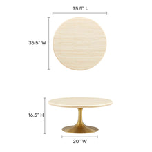 Load image into Gallery viewer, Lippa 36Ó Round Artificial Travertine  Coffee Table
