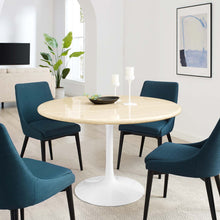 Load image into Gallery viewer, Lippa 48&quot; Round Artificial Travertine  Dining Table
