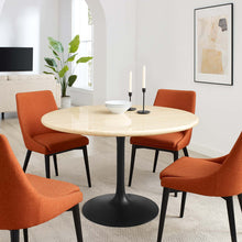 Load image into Gallery viewer, Lippa 48&quot; Round Faux Travertine Dining Table by Modway
