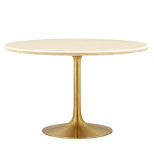 Load image into Gallery viewer, Lippa 48&quot; Round Artificial Travertine  Dining Table
