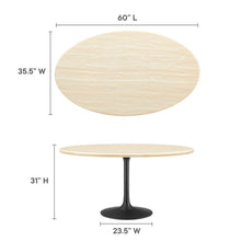 Load image into Gallery viewer, Lippa 60&quot; Oval Faux Travertine Dining Table by Modway
