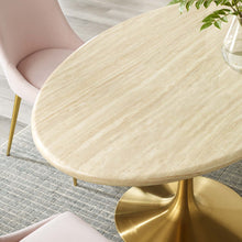 Load image into Gallery viewer, Lippa 60Ó Oval Artificial Travertine  Dining Table
