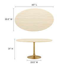 Load image into Gallery viewer, Lippa 60Ó Oval Artificial Travertine  Dining Table
