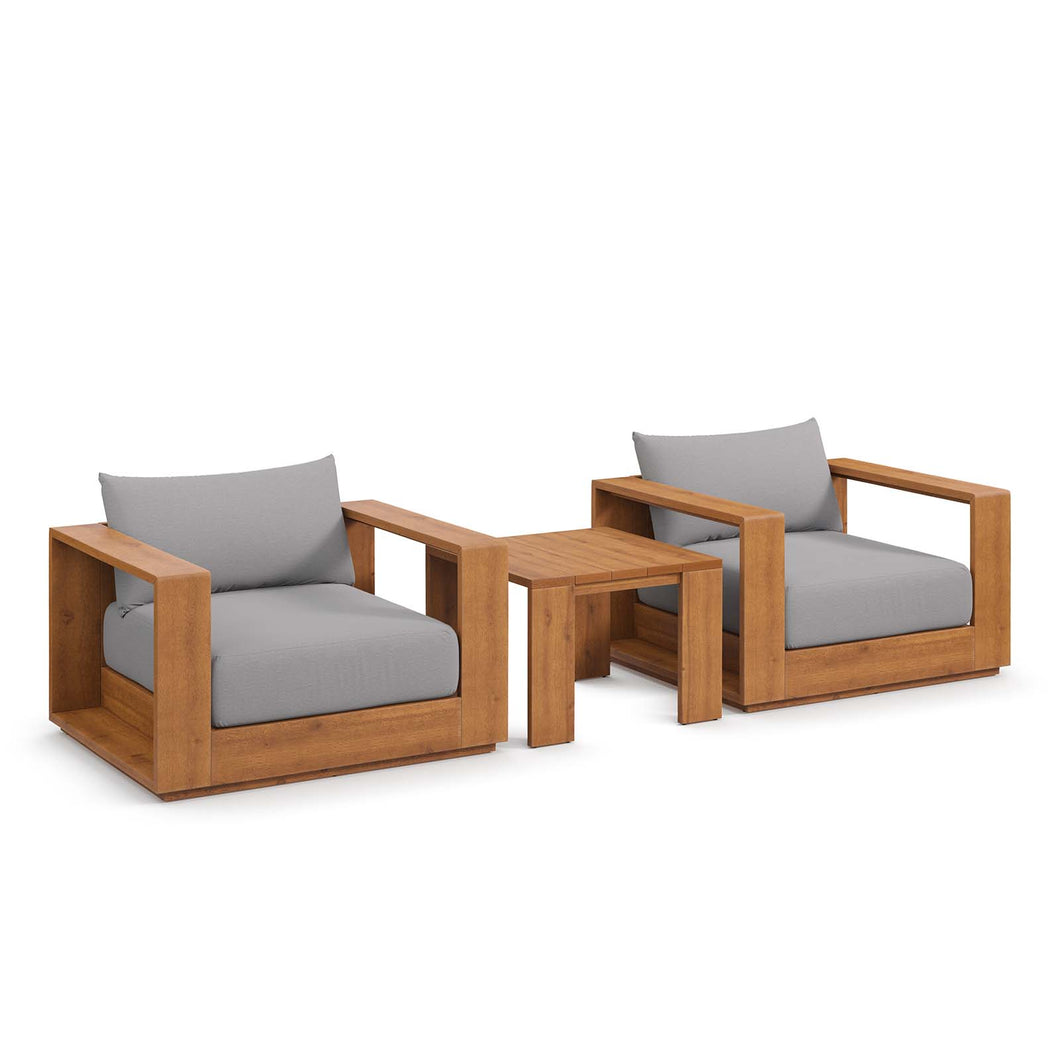 Tahoe 3-Piece Outdoor Patio Acacia Wood Furniture Set by Modway
