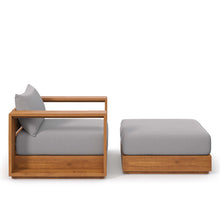 Load image into Gallery viewer, Tahoe 2-Piece Outdoor Patio Acacia Wood Armchair and Ottoman Set by Modway
