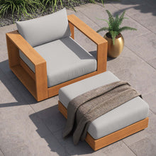 Load image into Gallery viewer, Tahoe 2-Piece Outdoor Patio Acacia Wood Armchair and Ottoman Set by Modway
