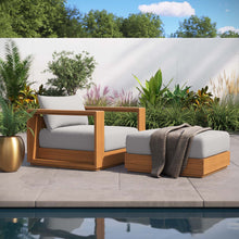 Load image into Gallery viewer, Tahoe 2-Piece Outdoor Patio Acacia Wood Armchair and Ottoman Set by Modway
