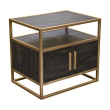 Load image into Gallery viewer, Empire 2-Door End Table in Dark Brown Veneer w/ Hand brushed Gold Metal Frame by Diamond Sofa
