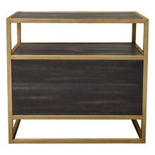 Load image into Gallery viewer, Empire 2-Door End Table in Dark Brown Veneer w/ Hand brushed Gold Metal Frame by Diamond Sofa

