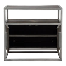 Load image into Gallery viewer, Empire 2-Door End Table in Dark Brown Veneer w/ Hand brushed Silver Metal Frame by Diamond Sofa
