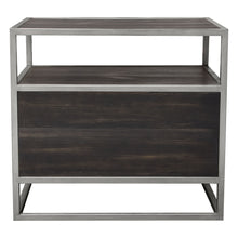 Load image into Gallery viewer, Empire 2-Door End Table in Dark Brown Veneer w/ Hand brushed Silver Metal Frame by Diamond Sofa

