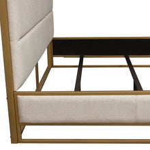 Load image into Gallery viewer, Empire Queen Bed in Sand Fabric with Hand brushed Gold Metal Frame by Diamond Sofa
