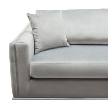 Load image into Gallery viewer, Envy Sofa in Platinum Grey Velvet with Tufted Outside Detail and Silver Metal Trim by Diamond Sofa
