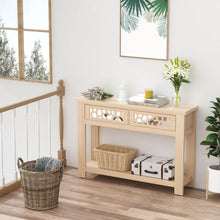 Load image into Gallery viewer, 2-Tier Console Table with Drawers and Open Storage Shelf-Natural
