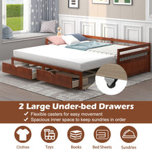 Load image into Gallery viewer, Extendable Twin to King Daybed with Trundle and 2 Storage Drawers
