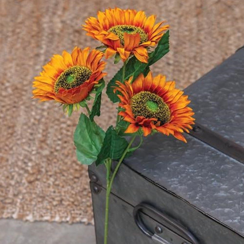 Burnt Orange Sunflower Spray (Pack of 4)