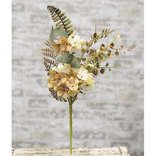 Ivory/Tan Hydrangea Spray 15