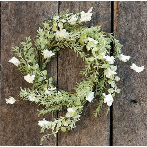 White Lobelia Candle Ring 4.5