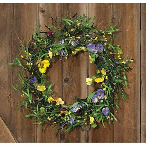 Mixed Pansy Wreath - 20