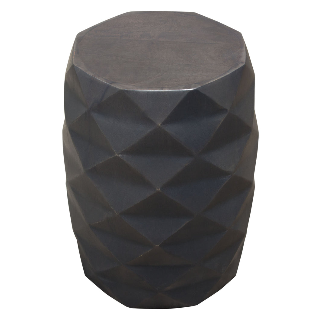 Fig Solid Mango Wood Accent Table in Grey Finish w/ Geometric Motif by Diamond Sofa