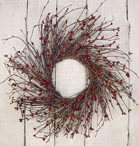 Bell & Burgundy Twig Wreath (Pack of 2)