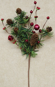 Jingle Bell Pine Pick (Pack of 4)