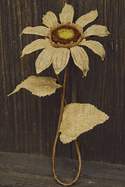 Burlap Sunflower - Natural - 27