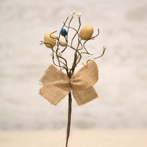 Egg Pip & Burlap Pick (Pack of 4)