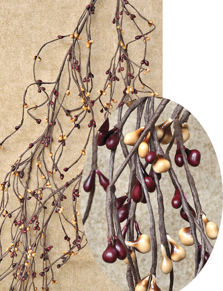 Burgundy and Old Gold Wispy Pip Garland 5' (Pack of 4)