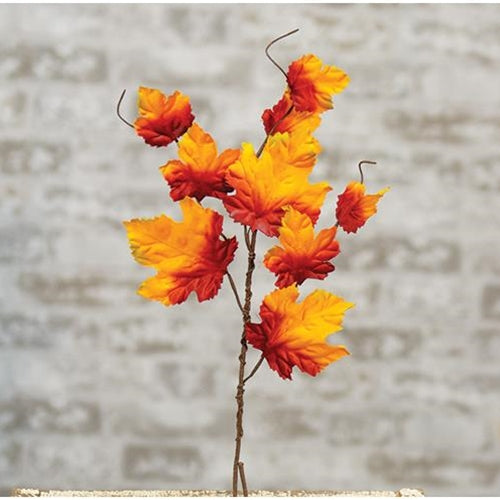 Silk Maple Leaves Spray 18