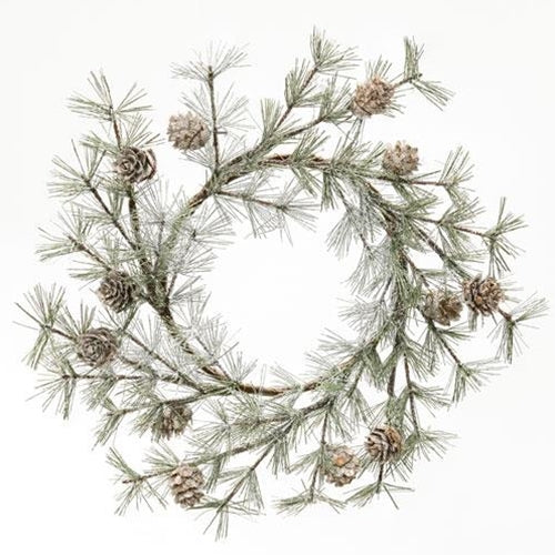 Vintage Glitter Birchcone Pine Wreath 14