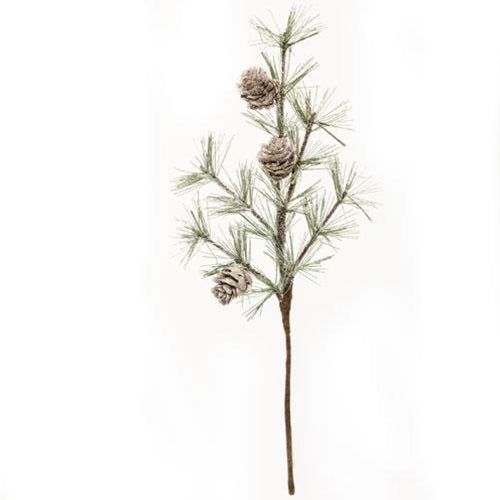 Vintage Glitter Birchcone Pine Pick 13