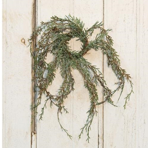 Snowy Weeping Cedar Candle Ring (Pack of 4)