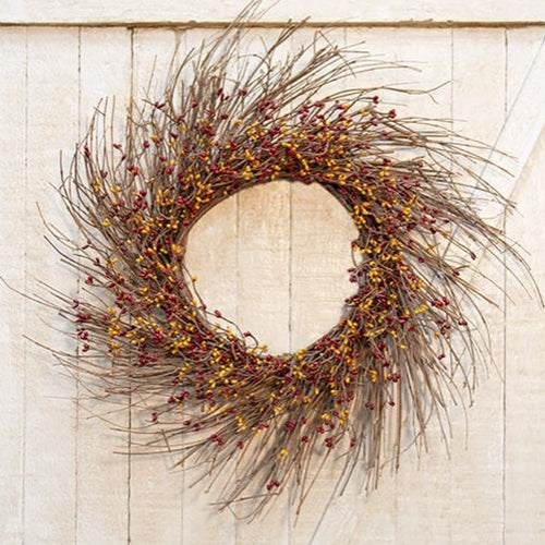 Burgundy/Gold Pip Twig Wreath 22