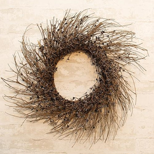 Gray & Black Pip Twig Wreath 22