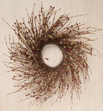 Burgundy & Old Gold  Pip Twig Wreath 16
