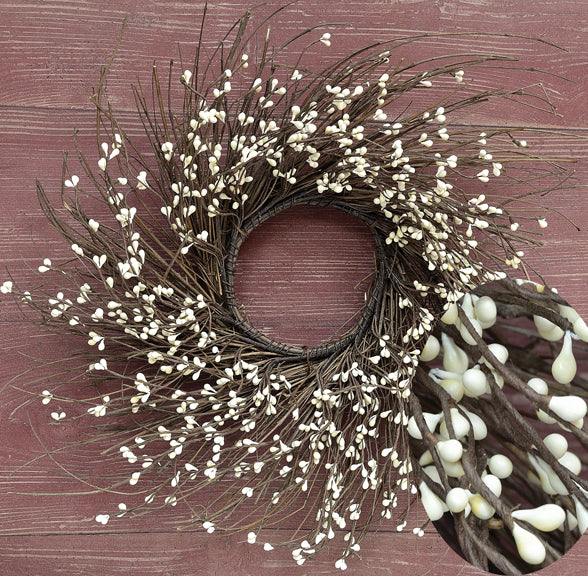 Ivory Pip Twig Wreath 16