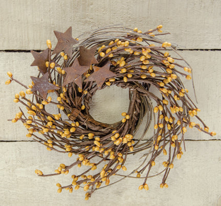 Old Gold Pip & Star Twig Wreath 10