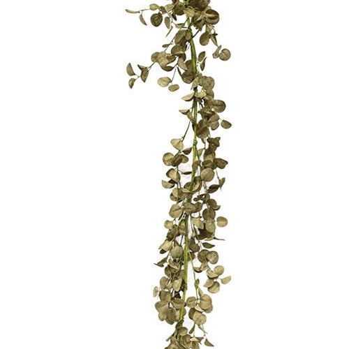 Foamy Silver Dollar Garland Sage 5ft