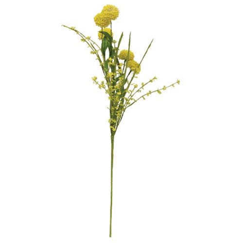 Thistle Heather Ball Spray Yellow (Pack of 4)