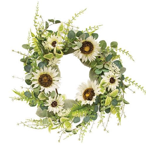 Mixed Cream Sunflower Wreath 22