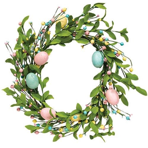 Easter Eggs & Herb Leaves Wreath 20
